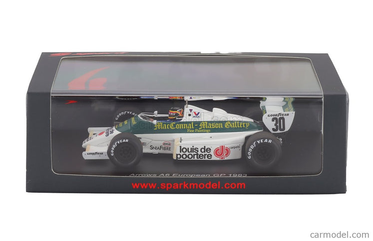 Arrows F1 A6 N°30 Europe GP 1983 Thierry Boutsen 1:43 Spark Model biela zelená