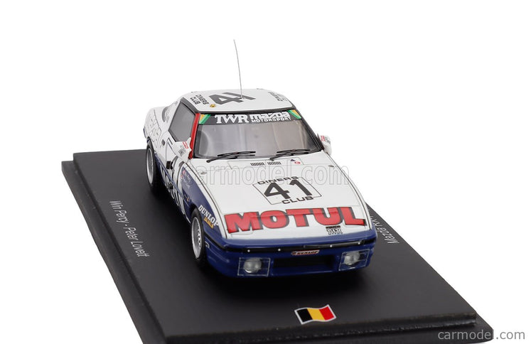 Mazda RX-7 Team Motul TWR N°41 24h Spa 1981 Pete Lovett - Win Percy 1:43 Spark Model biela modrá