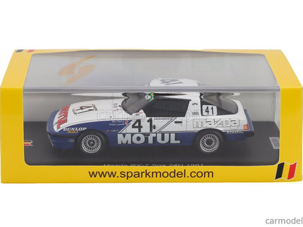 Mazda RX-7 Team Motul TWR N°41 24h Spa 1981 Pete Lovett - Win Percy 1:43 Spark Model biela modrá