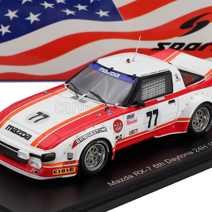 Mazda RX-7 N°77 24h Daytona 1979 Walt Bohren - Amos Johnson - Roger Mandeville 1:43 Spark Model biela červená