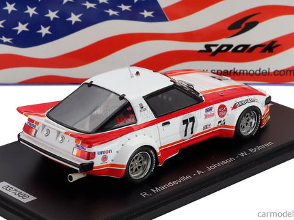 Mazda RX-7 N°77 24h Daytona 1979 Walt Bohren - Amos Johnson - Roger Mandeville 1:43 Spark Model biela červená