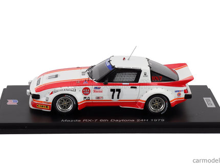 Mazda RX-7 N°77 24h Daytona 1979 Walt Bohren - Amos Johnson - Roger Mandeville 1:43 Spark Model biela červená