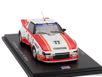 Mazda RX-7 N°77 24h Daytona 1979 Walt Bohren - Amos Johnson - Roger Mandeville 1:43 Spark Model biela červená