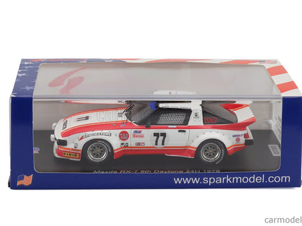 Mazda RX-7 N°77 24h Daytona 1979 Walt Bohren - Amos Johnson - Roger Mandeville 1:43 Spark Model biela červená