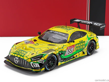 Mercedes Benz AMG GT3 Team Landgraf N°55 24h Nurburugring 2022 Patrick Assenheimer - Luca Sandro Trefz - Dominik Baumann - Julien Apotheloz 1:18 IXO Models žltá zelená