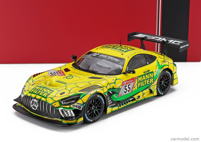 Mercedes Benz AMG GT3 Team Landgraf N°55 24h Nurburugring 2022 Patrick Assenheimer - Luca Sandro Trefz - Dominik Baumann - Julien Apotheloz 1:18 IXO Models žltá zelená
