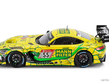 Mercedes Benz AMG GT3 Team Landgraf N°55 24h Nurburugring 2022 Patrick Assenheimer - Luca Sandro Trefz - Dominik Baumann - Julien Apotheloz 1:18 IXO Models žltá zelená
