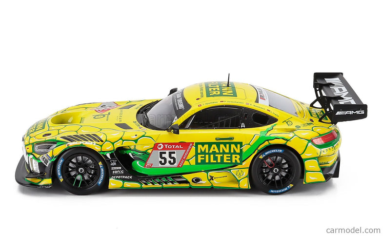 Mercedes Benz AMG GT3 Team Landgraf N°55 24h Nurburugring 2022 Patrick Assenheimer - Luca Sandro Trefz - Dominik Baumann - Julien Apotheloz 1:18 IXO Models žltá zelená