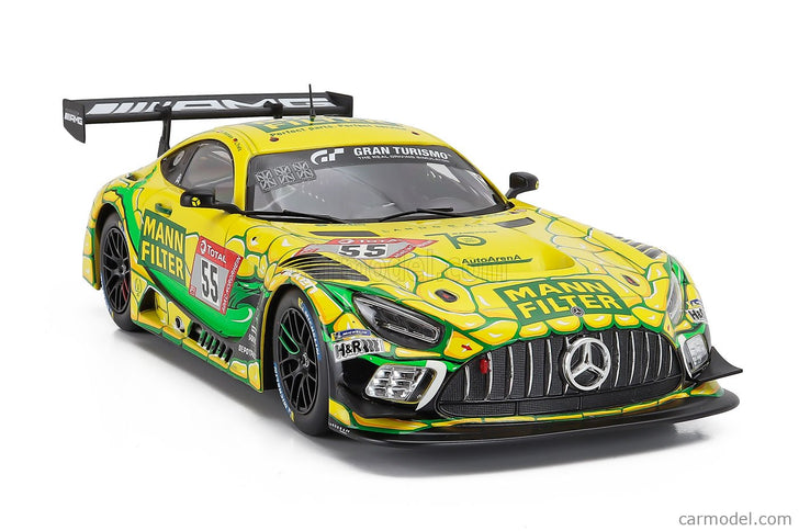 Mercedes Benz AMG GT3 Team Landgraf N°55 24h Nurburugring 2022 Patrick Assenheimer - Luca Sandro Trefz - Dominik Baumann - Julien Apotheloz 1:18 IXO Models žltá zelená