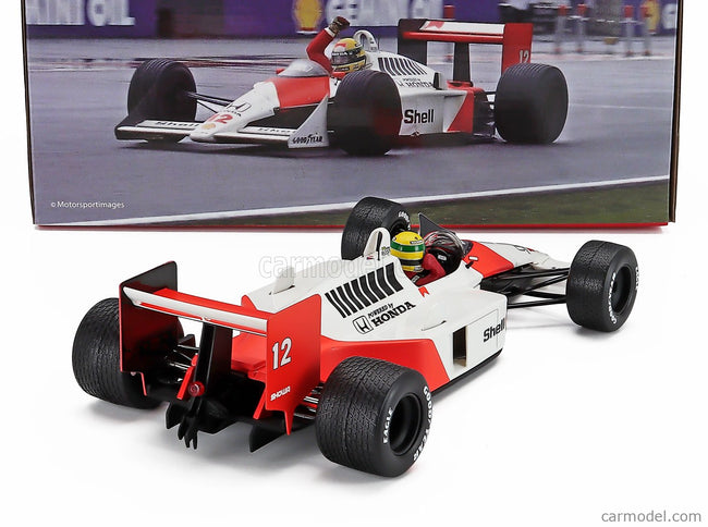 Mclaren F1 MP4/4 Honda N°12 Majster Sveta Víťaz British GP 1988 Ayrton Senna 1:18 Werk83 červená biela