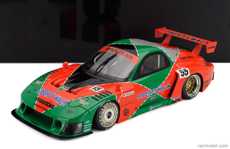 Mazda RX-7 (FD3S) LB Works Super Silhouette 787B N°55 Livery 2024 1:18 GT Spirit oranžová zelená