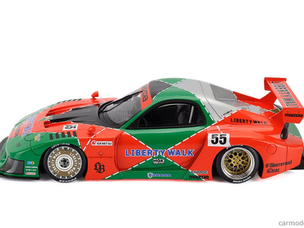 Mazda RX-7 (FD3S) LB Works Super Silhouette 787B N°55 Livery 2024 1:18 GT Spirit oranžová zelená