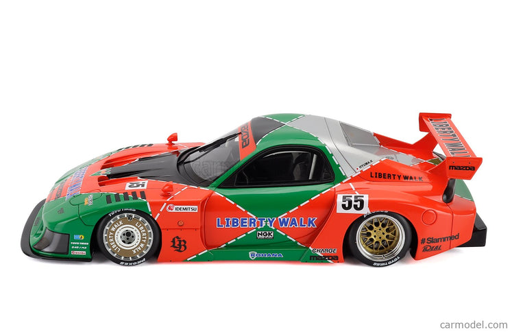 Mazda RX-7 (FD3S) LB Works Super Silhouette 787B N°55 Livery 2024 1:18 GT Spirit oranžová zelená