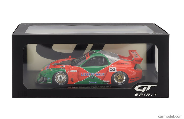 Mazda RX-7 (FD3S) LB Works Super Silhouette 787B N°55 Livery 2024 1:18 GT Spirit oranžová zelená