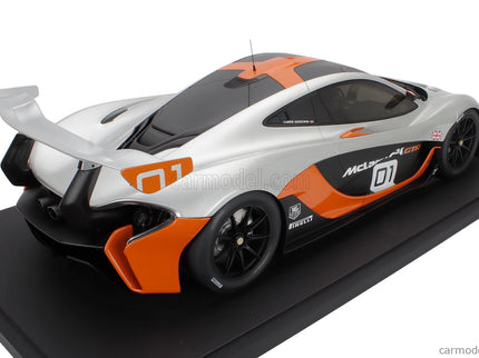 Mclaren P1 GTR Pebble Beach 2015 1:8 GT Spirit sivá oranžová