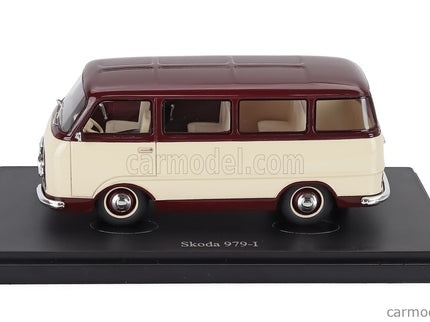 Skoda 979-I Minibus Prototype Czech Republic 1956 1:43 Autocult slonovinová Dark červená