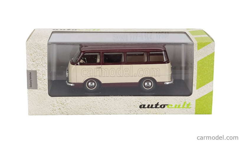 Skoda 979-I Minibus Prototype Czech Republic 1956 1:43 Autocult slonovinová Dark červená