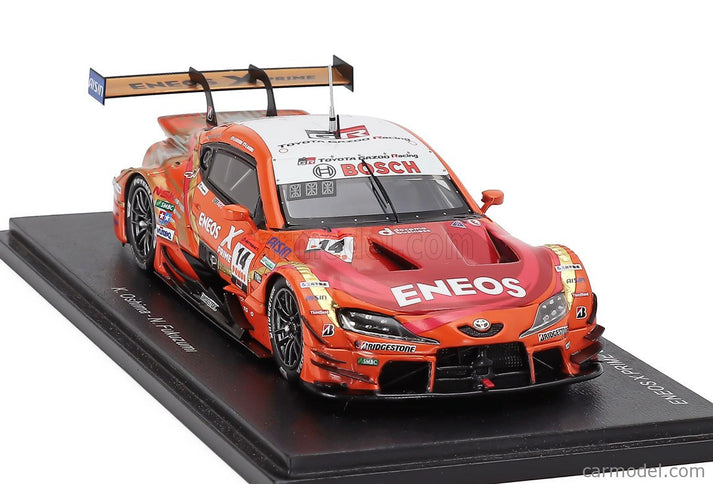 Toyota GR Supra Team Eneos Rookie N°14 GT500 Class Super GT 2025 Kazuya Oshima - Nirei Fukuzumi 1:43 Spark Model oranžová červená biela