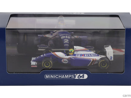 Williams F1 FW16 Team Rothmans Renault N°2 San Marino GP 1994 Ayrton Senna 1:64 Minichamps modrá biela