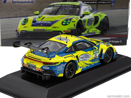 Porsche 911 992 GT3 R Team Joos BY Racemotion N°91 Adac GT Masters 2023 Finn Gehrsitz - Sven Muller 1:43 Minichamps žltá modrá