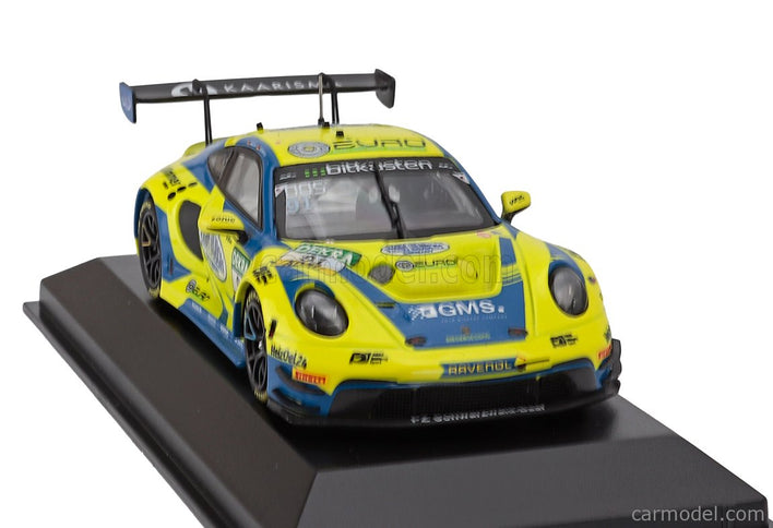 Porsche 911 992 GT3 R Team Joos BY Racemotion N°91 Adac GT Masters 2023 Finn Gehrsitz - Sven Muller 1:43 Minichamps žltá modrá