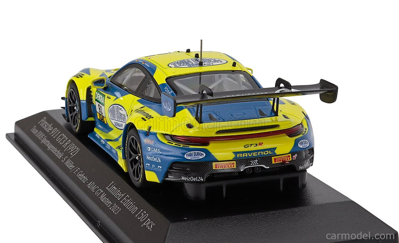 Porsche 911 992 GT3 R Team Joos BY Racemotion N°91 Adac GT Masters 2023 Finn Gehrsitz - Sven Muller 1:43 Minichamps žltá modrá