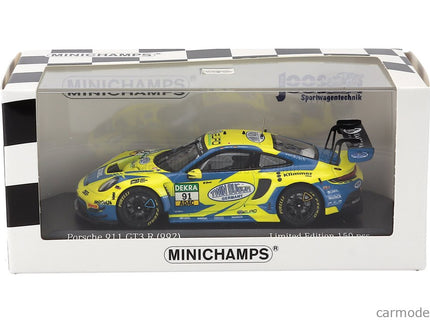 Porsche 911 992 GT3 R Team Joos BY Racemotion N°91 Adac GT Masters 2023 Finn Gehrsitz - Sven Muller 1:43 Minichamps žltá modrá