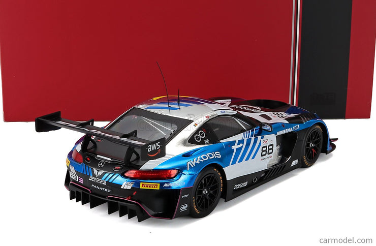 Mercedes Benz AMG GT3 EVO Team Akkodis Asp N°88 Champion Gtwc Sezóna 2023 Raffaele Marciello - Timur Boguslavskiy - Jules Gounon 1:18 IXO Models modrá biela čierna
