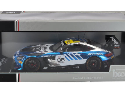 Mercedes Benz AMG GT3 EVO Team Akkodis Asp N°88 Champion Gtwc Sezóna 2023 Raffaele Marciello - Timur Boguslavskiy - Jules Gounon 1:18 IXO Models modrá biela čierna