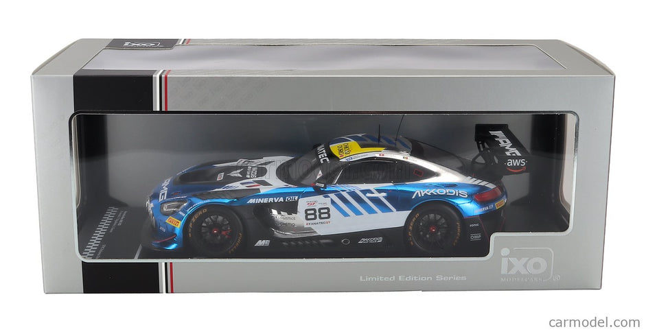 Mercedes Benz AMG GT3 EVO Team Akkodis Asp N°88 Champion Gtwc Sezóna 2023 Raffaele Marciello - Timur Boguslavskiy - Jules Gounon 1:18 IXO Models modrá biela čierna