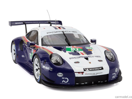 Porsche 911 991 RSR Porsche GT Team N°91 2. Miesto Lmgte Pro 24h Le Mans 2018 Richard Lietz - Gianmaria Bruni - Frederic Makowiecki 1:12 IXO Models modrá biela