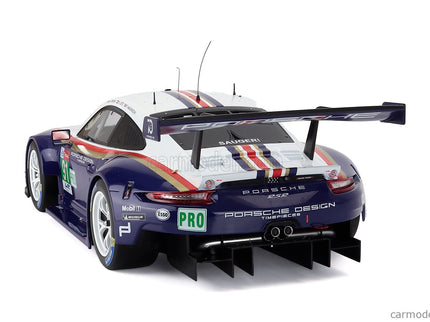 Porsche 911 991 RSR Porsche GT Team N°91 2. Miesto Lmgte Pro 24h Le Mans 2018 Richard Lietz - Gianmaria Bruni - Frederic Makowiecki 1:12 IXO Models modrá biela