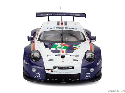 Porsche 911 991 RSR Porsche GT Team N°91 2. Miesto Lmgte Pro 24h Le Mans 2018 Richard Lietz - Gianmaria Bruni - Frederic Makowiecki 1:12 IXO Models modrá biela