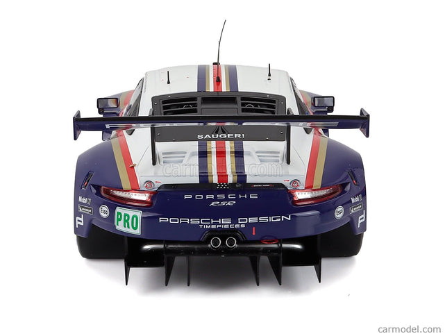 Porsche 911 991 RSR Porsche GT Team N°91 2. Miesto Lmgte Pro 24h Le Mans 2018 Richard Lietz - Gianmaria Bruni - Frederic Makowiecki 1:12 IXO Models modrá biela