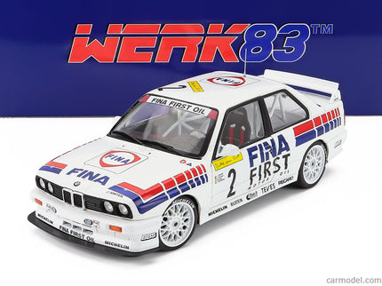 BMW 3-SERIES M3 (E30) Team Fina Motorsport N°2 Víťaz 24h Nurburgring 1992 Johnny Cecotto - Christian Danner - Marc Duez - Jean Michel Martin 1:18 Werk83 biela