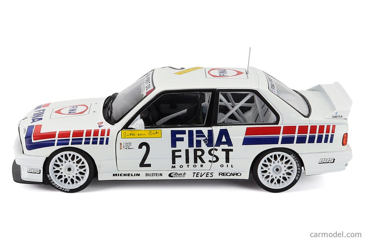 BMW 3-SERIES M3 (E30) Team Fina Motorsport N°2 Víťaz 24h Nurburgring 1992 Johnny Cecotto - Christian Danner - Marc Duez - Jean Michel Martin 1:18 Werk83 biela
