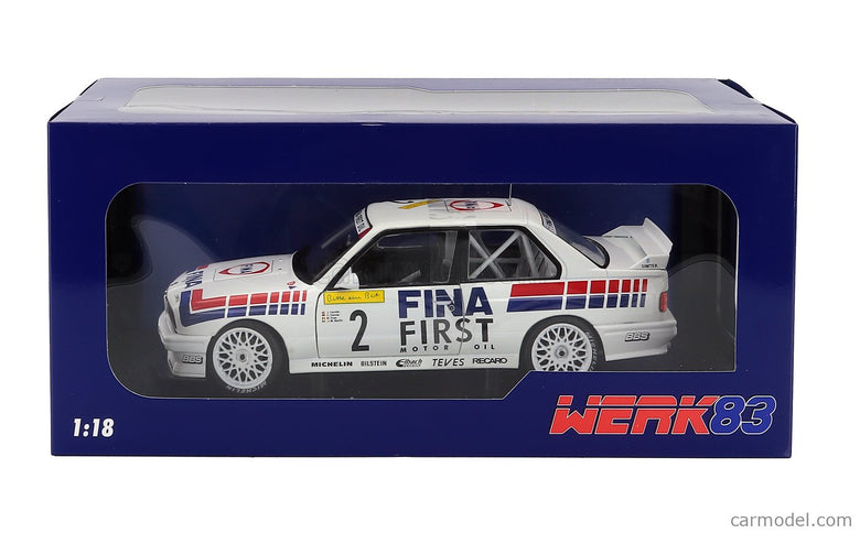 BMW 3-SERIES M3 (E30) Team Fina Motorsport N°2 Víťaz 24h Nurburgring 1992 Johnny Cecotto - Christian Danner - Marc Duez - Jean Michel Martin 1:18 Werk83 biela