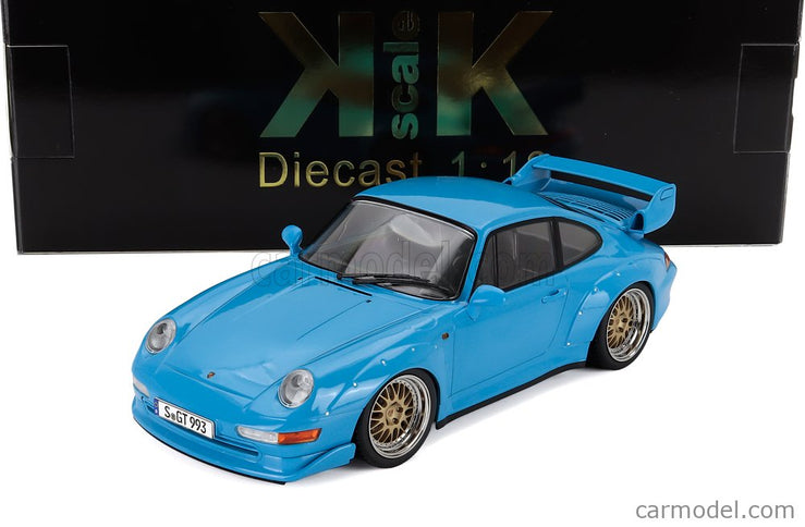 Porsche 911 993 GT2 Coupe 1996 - Cerchi Bbs - Bbs Disky 1:18 KK Scale svetlomodrá