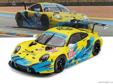 Porsche 911 991 RSR-19 4.2L Team Dempsey Proton Racing N°88 24h Le Mans 2022 Fred Poordad - Maxwell Root - Jan Heylen 1:18 IXO Models žltá svetlomodrá