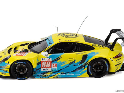 Porsche 911 991 RSR-19 4.2L Team Dempsey Proton Racing N°88 24h Le Mans 2022 Fred Poordad - Maxwell Root - Jan Heylen 1:18 IXO Models žltá svetlomodrá
