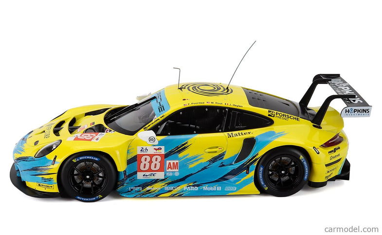 Porsche 911 991 RSR-19 4.2L Team Dempsey Proton Racing N°88 24h Le Mans 2022 Fred Poordad - Maxwell Root - Jan Heylen 1:18 IXO Models žltá svetlomodrá