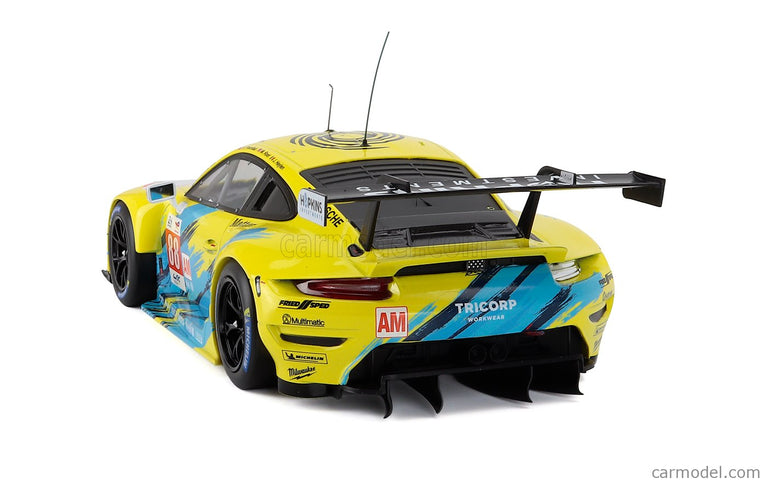Porsche 911 991 RSR-19 4.2L Team Dempsey Proton Racing N°88 24h Le Mans 2022 Fred Poordad - Maxwell Root - Jan Heylen 1:18 IXO Models žltá svetlomodrá