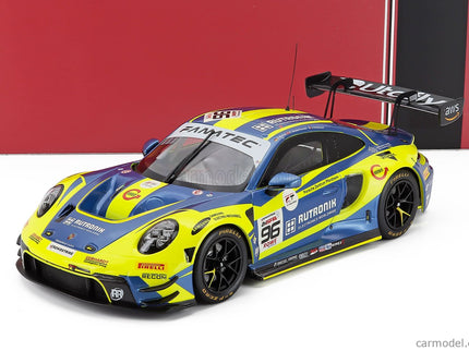 Porsche 911 992 GT3 R 4.2L Team Rutronik Racing N°96 24h Spa 2024 Julien Andlauer - Sven Muller - Patric Niederhauser 1:18 IXO Models žltá modrá