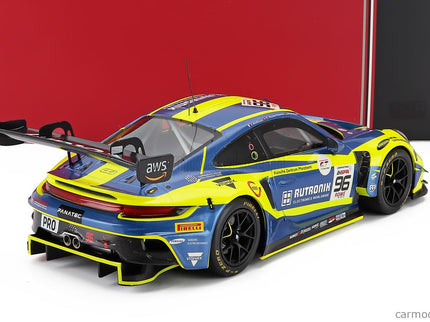 Porsche 911 992 GT3 R 4.2L Team Rutronik Racing N°96 24h Spa 2024 Julien Andlauer - Sven Muller - Patric Niederhauser 1:18 IXO Models žltá modrá