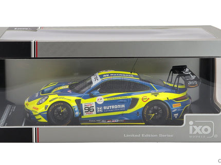 Porsche 911 992 GT3 R 4.2L Team Rutronik Racing N°96 24h Spa 2024 Julien Andlauer - Sven Muller - Patric Niederhauser 1:18 IXO Models žltá modrá
