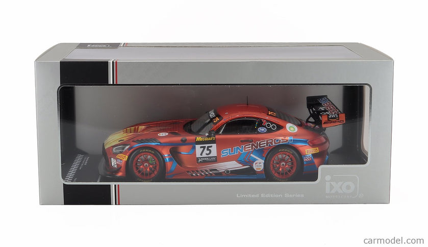 Mercedes Benz AMG GT3 Team Sun Energy 1 Racing N°75 Víťaz 12h Bathurst 2022 Luca Stolz - Jules Gounon - Kenny Habul - Martin Konrad 1:18 IXO Models matná oranžová