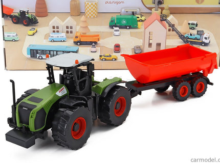 Claas Xerion 5000 Tractor With Trailer 2017 1:43 Norev zelená červená