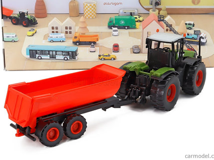 Claas Xerion 5000 Tractor With Trailer 2017 1:43 Norev zelená červená