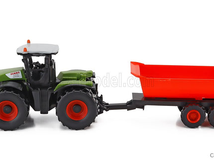 Claas Xerion 5000 Tractor With Trailer 2017 1:43 Norev zelená červená