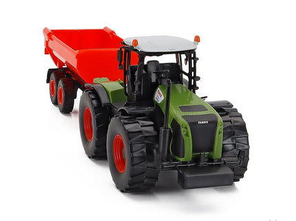 Claas Xerion 5000 Tractor With Trailer 2017 1:43 Norev zelená červená